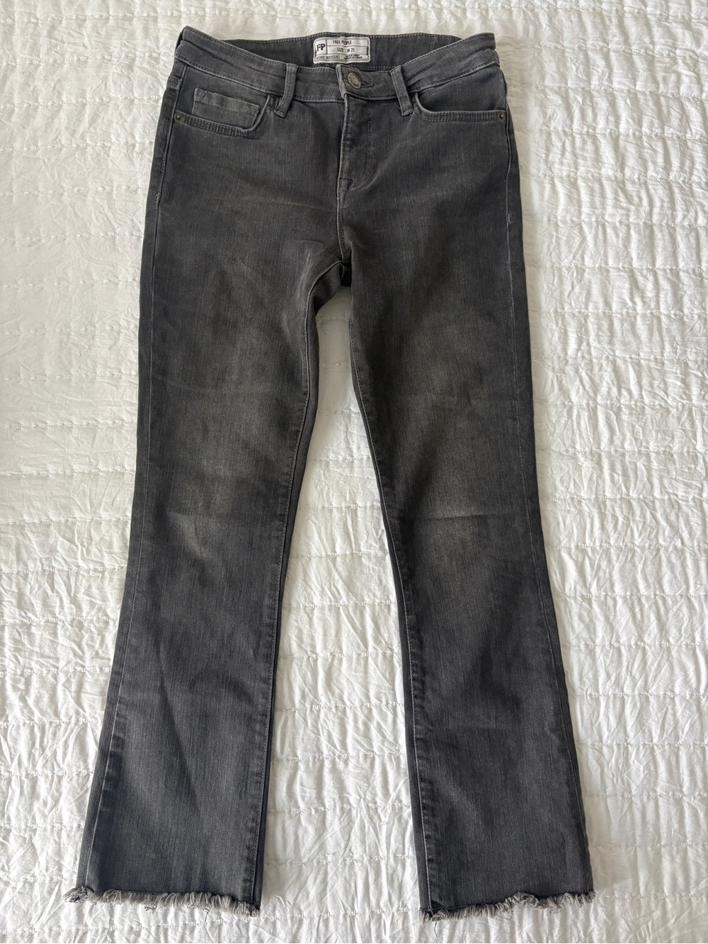 Free People Black Gray Flared Jeans